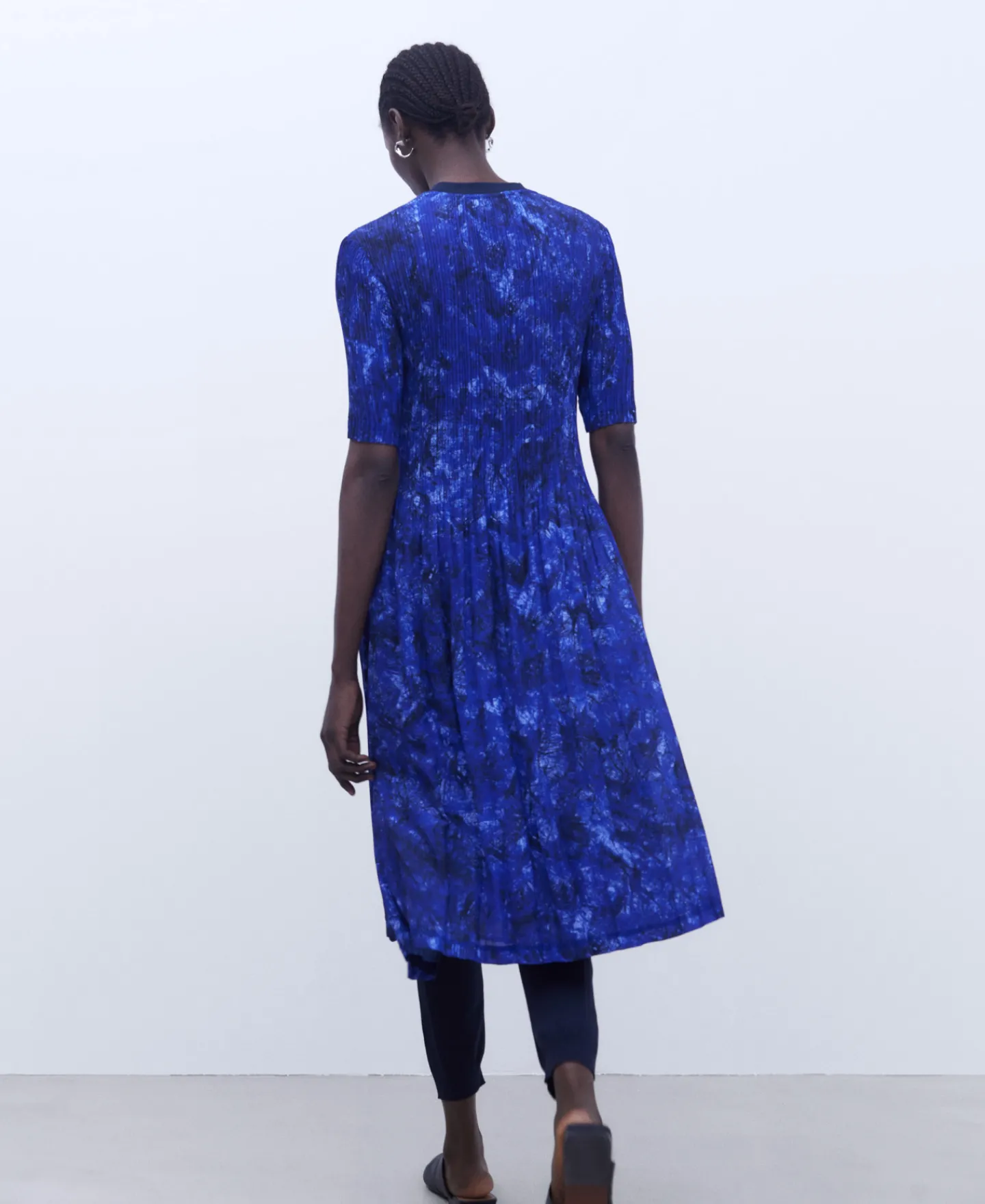 Adolfo Dominguez Vestidos Y Monos>Vestido De Crinkle Estampado Azul Estampado