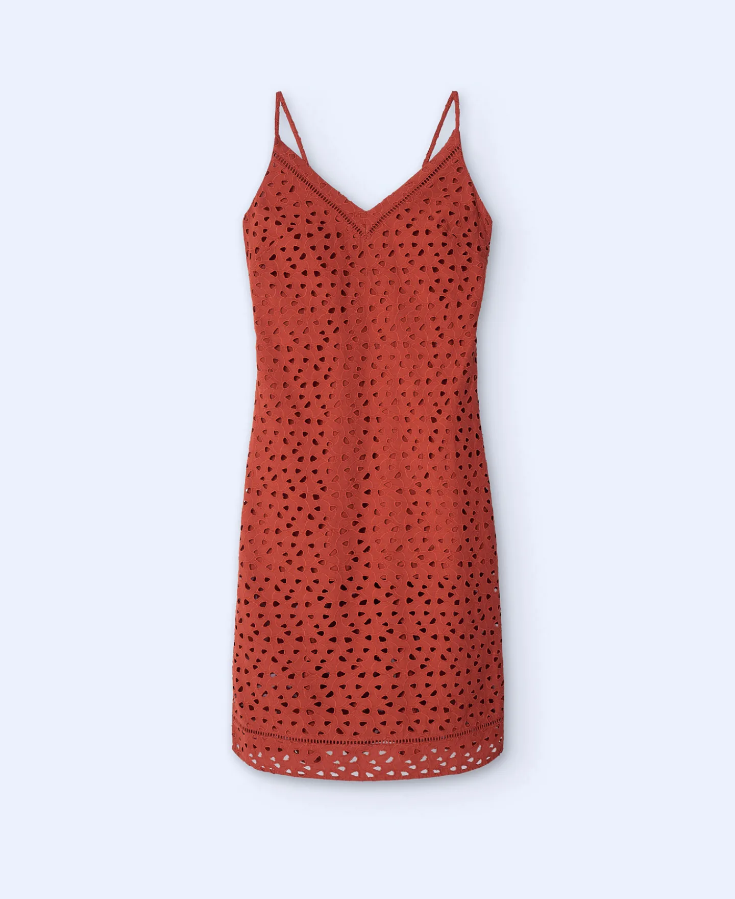 Adolfo Dominguez Vestidos Y Monos>Vestido Escote Pico En Lino Algodon Naranja