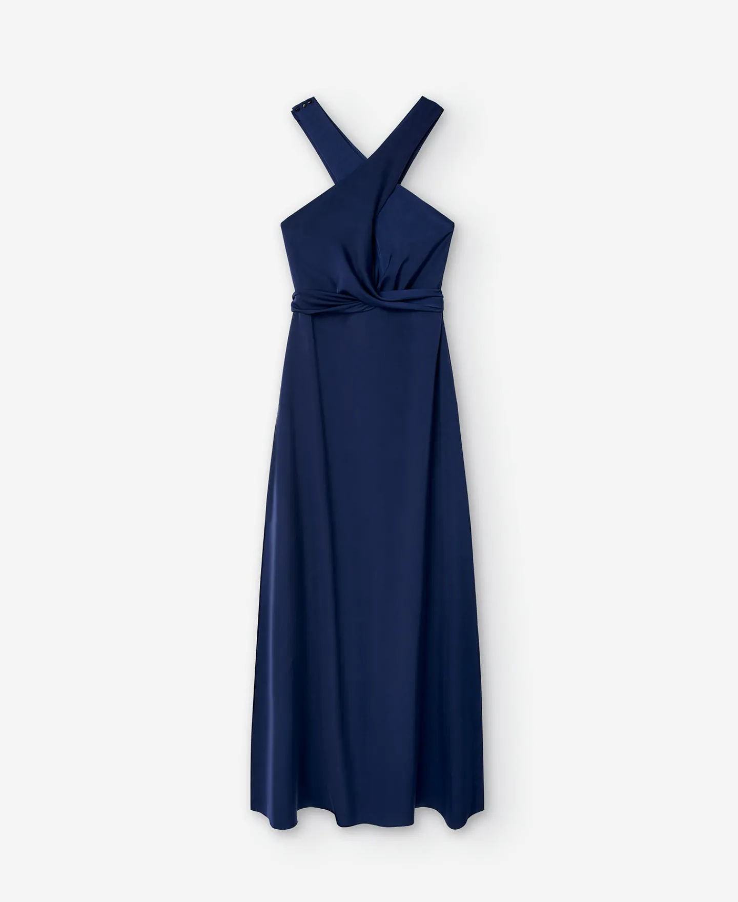 Adolfo Dominguez Vestidos Y Monos>Vestido Largo Cuello Halter Azul Oscuro