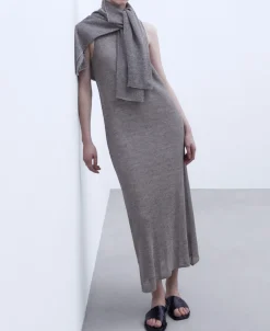 Adolfo Dominguez Vestidos Y Monos>Vestido Largo De Tirantes Negro/Crema