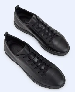 Adolfo Dominguez Zapatos>Zapatilla Deportiva Basica En Piel Negro
